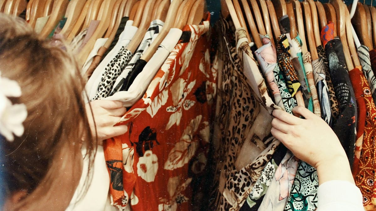 Browsing through vintage finds — the best capsule pieces are often secondhand